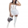 White Women Sexy Hollow Out Lace Up Bandage Skirt Mini Dress