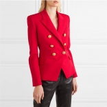 Red Fashion Long Sleeve Women Casual Suit Coat